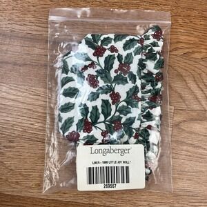 Longaberger Fabric Liner For 1998 Little Joy Basket Holly Pattern NEW